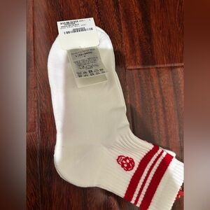 Alexander McQueen Athletic Socks in White and Red